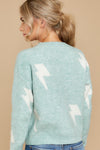 Lightning Strikes Mint Print Sweater