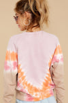 Lilac Tie Dye Varsity Crew Sweatshirt