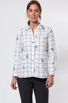 Floral Embroidered Checked Cotton Shirt