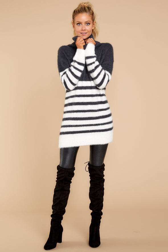 Keep Your Cool Charcoal Grey Stripe Sweater