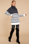 Keep Your Cool Charcoal Grey Stripe Sweater