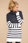 Keep Your Cool Charcoal Grey Stripe Sweater