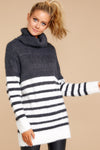 Keep Your Cool Charcoal Grey Stripe Sweater