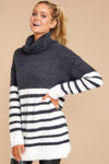 Keep Your Cool Charcoal Grey Stripe Sweater