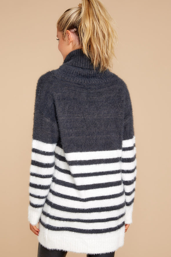 Keep Your Cool Charcoal Grey Stripe Sweater